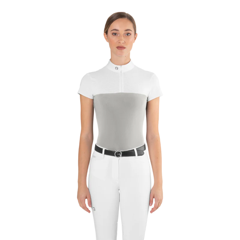 Ego7 mesh wedstrijdpolo met korte mouwen voor dames Ijsgrijs