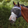 Shires FlyGuard Pro fijnmazig anti-vliegenmasker zonder oren met neus en franjes - Marine