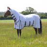 Shires Highlander Plus volledige vliegendeken - Wit / kersen-zwart