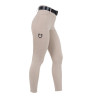 Dameslegging Equestro met hoge taille en riemlussen - Oxfordbruin
