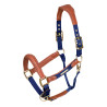 Shires Velociti Lusso gevoerd lederen halster - Marine