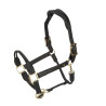 Lederen halster Soria Control Shires Velociti Lusso - Zwart