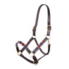 Shires Velociti Gara leren polohalster - Rood / marineblauw