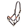 Shires Velociti Gara leren polohalster - Turkoois / rood / oranje / blauw