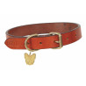 Shires Digby & Fox vlakke leren hondenhalsband - Fauve