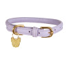 Ronde leren hondenhalsband Shires Digby & Fox - Llilas
