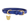 Ronde leren hondenhalsband Shires Digby & Fox - Marine