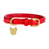Ronde leren hondenhalsband Shires Digby & Fox - Scharlaken