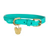 Ronde leren hondenhalsband Shires Digby & Fox - Smaragdgroen