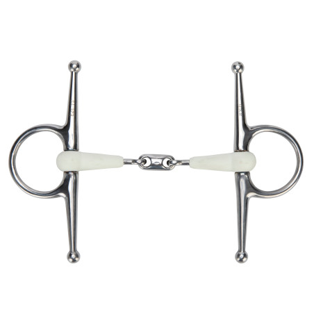 Shires EquiKind Softie dubbelgebroken watertrens met knevels