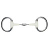Shires EquiKind Softie olijftrens met platte ring en dubbele breuk - Staal