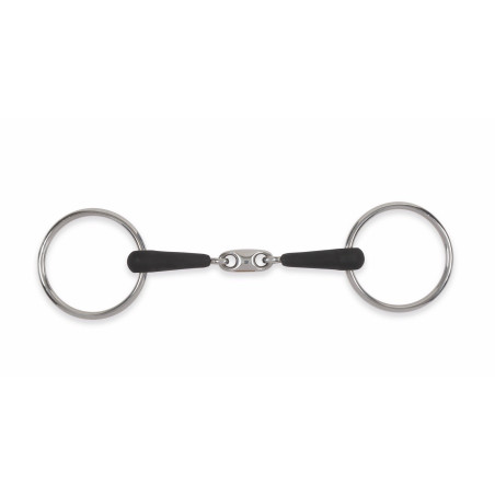 Shires EquiKind+ dubbelgebroken watertrens met losse ringen