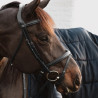 Halfet hoofdstelneusring 1/2" met ketting Dy'on New English-collectie - Zwart