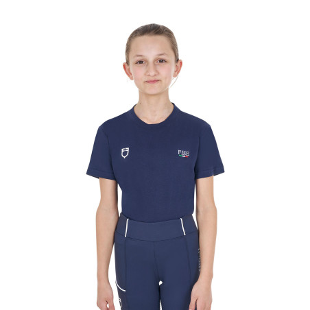 Unisex slim fit T-shirt kinderen Equestro X Fise