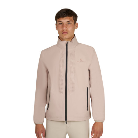 Softshell heren met logo op de rug
