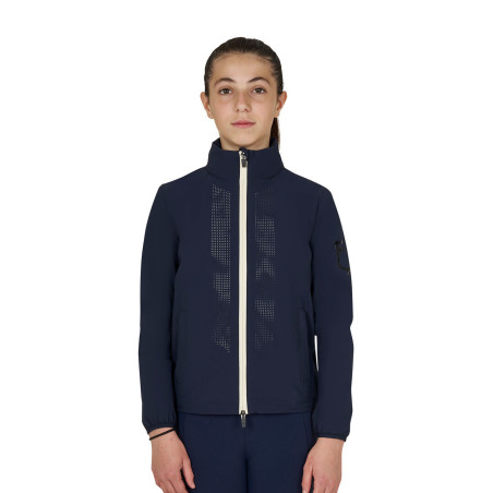 Unisex softshell voor kinderen met logo op de rug