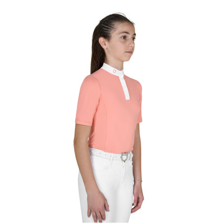 Kinderwedstrijdpolo slim fit met knopen