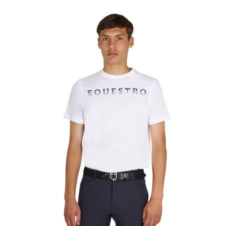 Heren basic T-shirt met opdruk op de borst