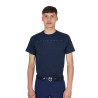 Heren basic T-shirt met opdruk op de borst - Marine