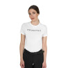 Dames T-shirt van katoen met gelamineerd logo - Wit