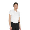 Basic dames T-shirt glanzend logo toon-op-toon - Wit