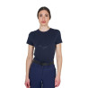 Basic dames T-shirt glanzend logo toon-op-toon - Marine