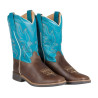 Ranch western laarzen voor kinderen - Donkerbruin / turquoise