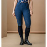 Damesbroek Hybrid Horseware met geborstelde lederen zit AA Fina - Marine