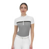 Wedstrijdpolo dames Equestro Ridertechnology geperforeerde stof - Wit / spotvogel
