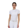 Dames wedstrijdpolo Equestro Ridertechnology met korte mouw - Wit