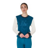 Dames sweatshirt EQ met ronde hals - Koraalblauw / antiek wit