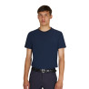 Heren trainings-T-shirt van technische stof met microgaatjes - Marineblazer