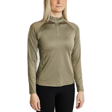 MoErica langärmliges Winter-Poloshirt mit Viertelreißverschluss Dusty Rose Montar
