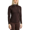 MoErica langärmliges Winter-Poloshirt mit Viertelreißverschluss Dusty Rose Montar - Bruin