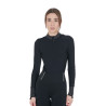 Dames technische trainingspolo met strass Equestro - Zwart