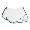Springzadelpad met geborduurd logo Equestro X Fise 100 - Wit / diep saliegroen