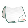 Dressuurzadelonderlegger met geborduurd logo Equestro X Fise 100 - Wit / diep saliegroen