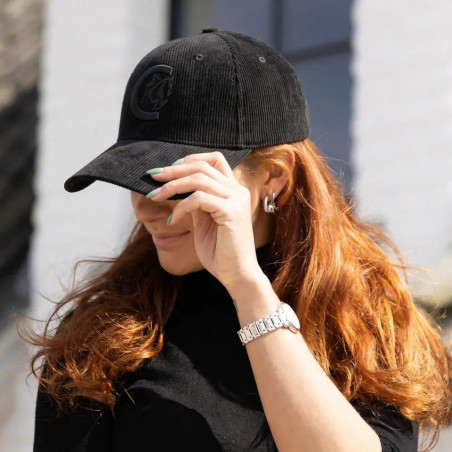 Corduroy cap donker groen
