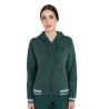 Dameshoodie met capuchon en ritssluiting Equestro dames - Donkergroen / leigrijs