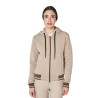 Dameshoodie met capuchon en ritssluiting Equestro dames - Keien / koffielikeur