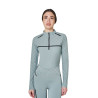 Trainingspolo dames met lange mouwen monogramprint Equestro - Leigrijs