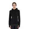 Dames fleece trui met rits Equestro - Zwart