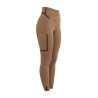 Dameslegging met hoge taille van technisch monogram Equestro-stof dames - Tabaksbruin