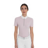 Dames wedstrijdpolo met korte mouwen met strass Equestro - Viltachtig violet