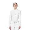 Dameswedstrijdpolo met lange mouwen met strass Equestro dames - Wit