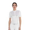 Dameswedstrijdpolo met tule inzetten Equestro dames - Wit
