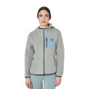 Dameshoodie van teddyfleece met capuchon en rits Equestro dames - Leigrijs / zwart