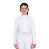 Wedstrijdpolo voor meisjes met micromesh-inzetten Equestro kinderen - Wit