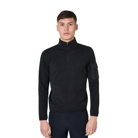 Herenfleece met hoge kraag van fleece met driekwart ritssluiting Equestro heren