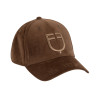 Unisex honkbalpet van fluweeleffect-stof Equestro - Koffielikeur / zwart